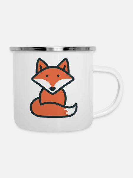Simplyfox 02 - Emaille-Tasse - Weiß