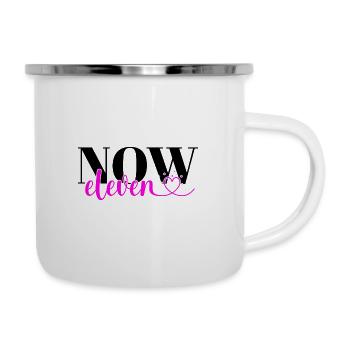 Elfter Geburtstag 11 Mädchen Eleven Herz Elf Jahre - Emaille-Tasse - Weiß - Rechts