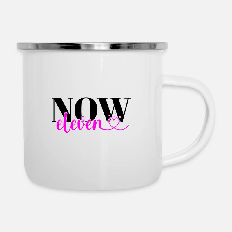 Elfter Geburtstag 11 Mädchen Eleven Herz Elf Jahre - Emaille-Tasse - Weiß