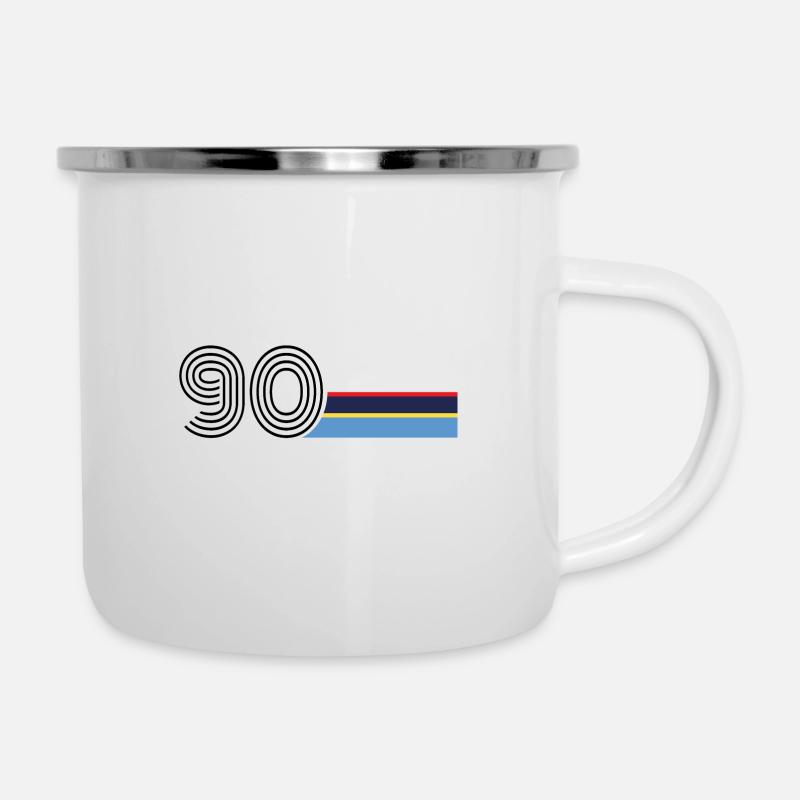 Année modèle 1990 couleur pts - Tasse émaillée - blanc