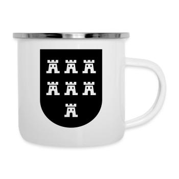 Wappen Siebenbürger Sachsen 2farbig - Siebenbürgen - Emaille-Tasse - Weiß - Rechts