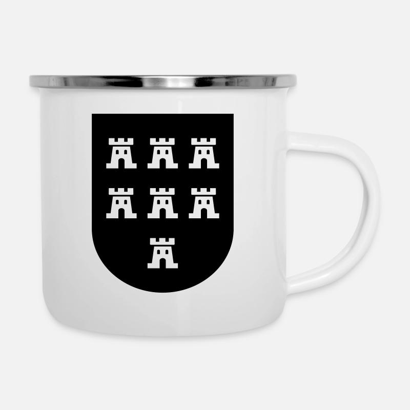 Wappen Siebenbürger Sachsen 2farbig - Siebenbürgen - Emaille-Tasse - Weiß