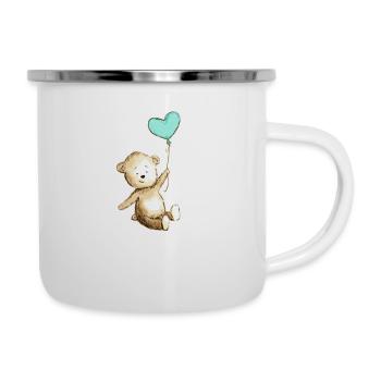 Aquarelle Teddy - Tasse émaillée - blanc - Droite