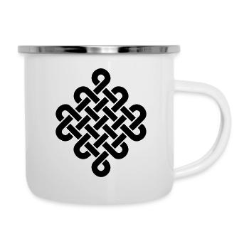 Noeud Infini sans fin Tibet Celtique Bouddhisme - Tasse émaillée - blanc - Droite
