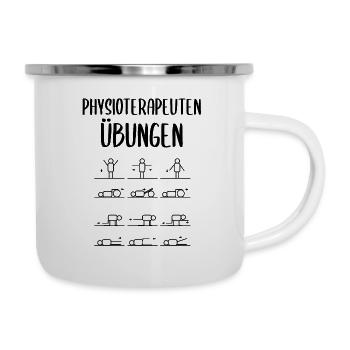 Physiotherapie Physiotherapeut Witziges Geschenk - Emaille-Tasse - Weiß - Rechts