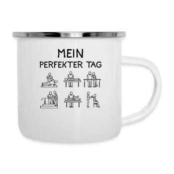 Physiotherapeutin Physiotherapie Beruf Geschenk - Emaille-Tasse - Weiß - Rechts
