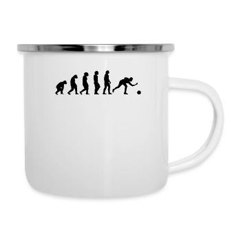 Bowler Evolution Bowling Kegler Kegeln Turnier Ges - Emaille-Tasse - Weiß - Rechts