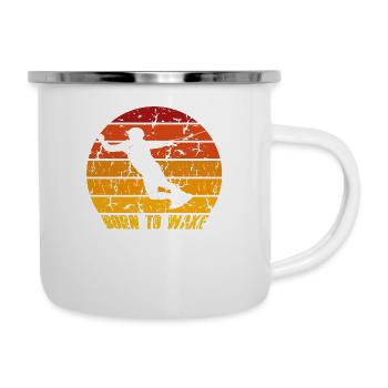 Wakeboarding Wasserski Wake Board - Emaille-Tasse - Weiß - Rechts