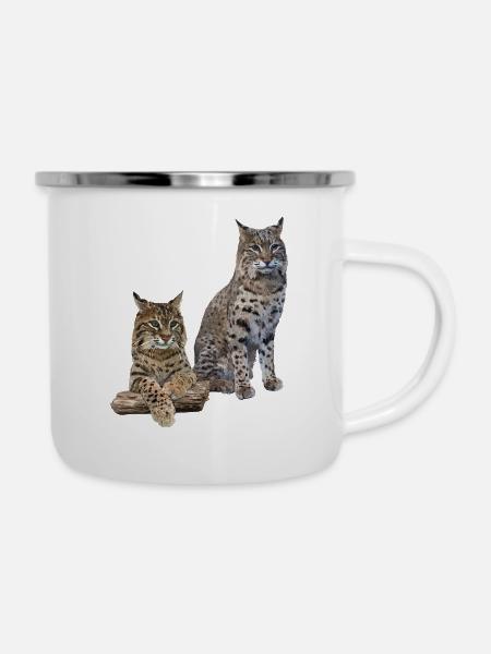 Luchs - Emaille-Tasse - Weiß
