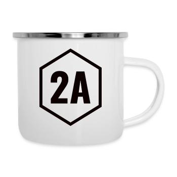2A Corse du Sud - Noir - Tasse émaillée - blanc - Droite