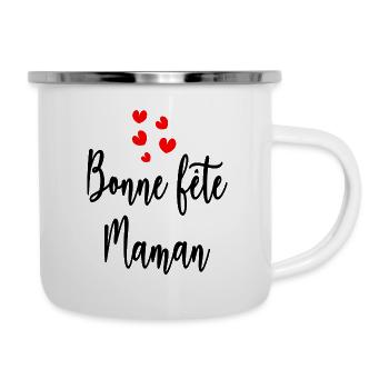 MUTTERTAG. SCHÖNEN MUTTERTAG. MAMA - Emaille-Tasse - Weiß - Rechts
