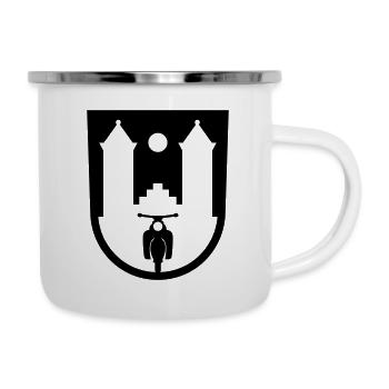 Suhl Mopedsport Star Sperber Habicht v1 (only) - Emaille-Tasse - Weiß - Rechts