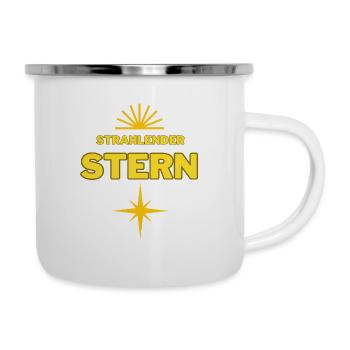 Strahlender Stern - Emaille-Tasse - Weiß - Rechts