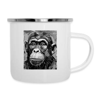 Portrait de singe - Tasse émaillée - blanc - Droite