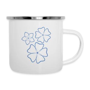 Jolies fleurs bleues - Tasse émaillée - blanc - Droite