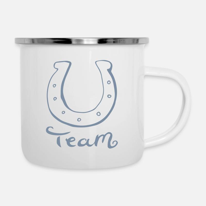 glücks team - Emaille-Tasse - Weiß