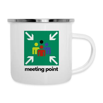point de rencontre - design cool - chemise drôle - Tasse émaillée - blanc - Droite