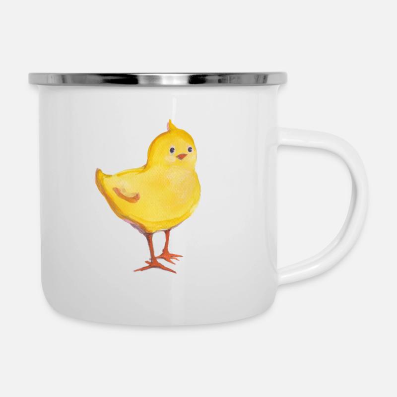 Poussins effrontés - Tasse émaillée - blanc