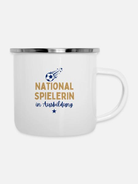 Fußball Coole Mädchen spielen Fußball Fußballerin - Emaille-Tasse - Weiß