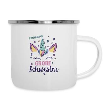 Ich werde große Schwester 2024 Einhorn Loading Süß - Emaille-Tasse - Weiß - Rechts