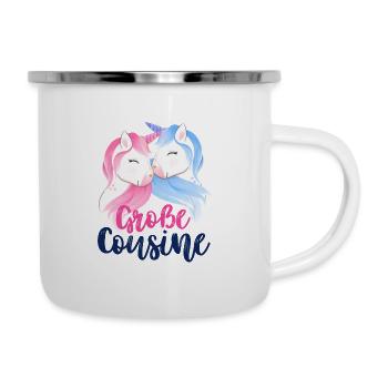 Ich werde große Cousine 2024 Einhorn Loading Süß - Emaille-Tasse - Weiß - Rechts