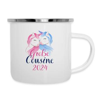 Ich werde große Cousine 2024 Einhorn Loading Süß - Emaille-Tasse - Weiß - Rechts