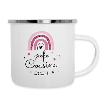 Ich werde große Cousine 2024 Giraffe Loading Süß - Emaille-Tasse - Weiß - Rechts
