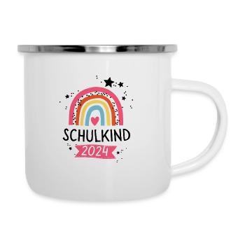 Schulkind 2024 Einhorn 1. Klasse Einschulung - Emaille-Tasse - Weiß - Rechts