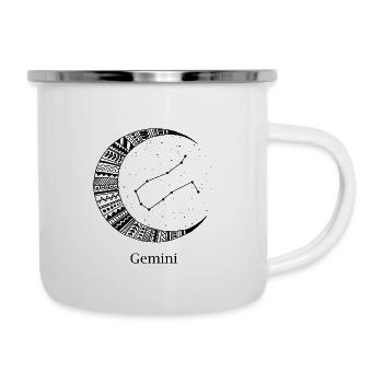 Zwilling Sternzeichen - Emaille-Tasse - Weiß - Rechts