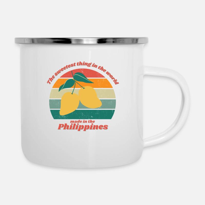 Retro Philippines Mango - Emaille-Tasse - Weiß