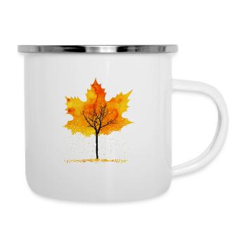 Feuilles d'érable automne automne automne automne feuilles d'automne - Tasse émaillée - blanc - Droite