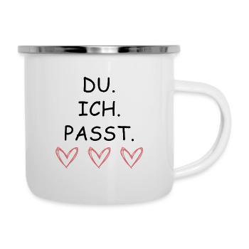 DU ICH PASST - Emaille-Tasse - Weiß - Rechts