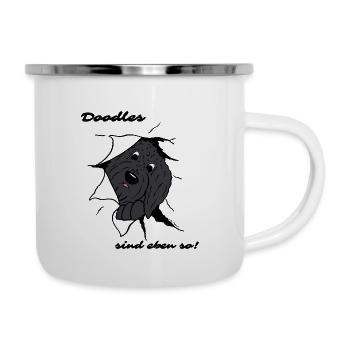 Doodles sind eben so! - Emaille-Tasse - Weiß - Rechts
