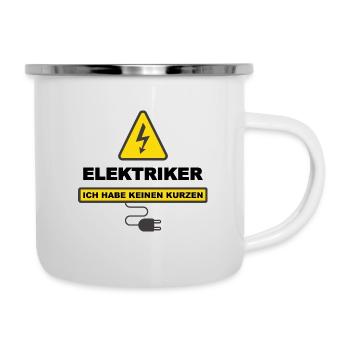 Elektriker - Emaille-Tasse - Weiß - Rechts