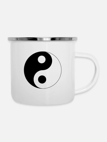 YIN-YANG - Emaille-Tasse - Weiß