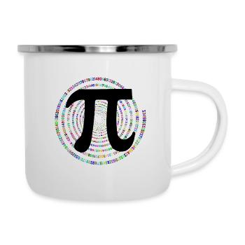 Pi, π, nombre, maths, mathématiques, day, géométrie - Tasse émaillée - blanc - Droite
