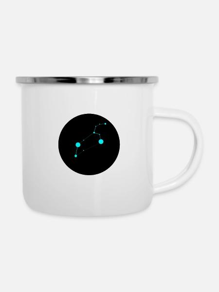 Sternzeichen Löwe - Emaille-Tasse - Weiß