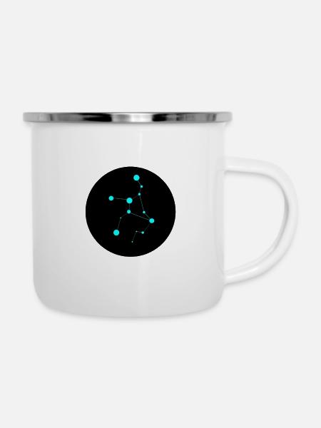 Sternzeichen Jungfrau - Emaille-Tasse - Weiß