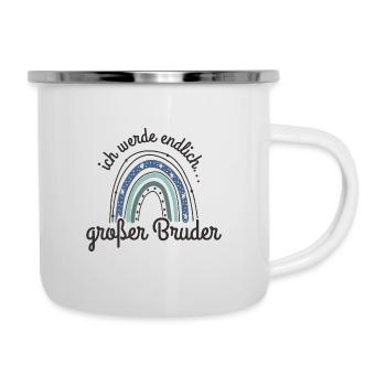 Ich werde Großer Bruder / Großer Bruder 2023 - Emaille-Tasse - Weiß - Rechts