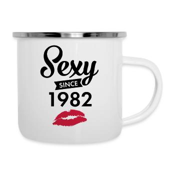 Sexy Since 1982 - Emaille-Tasse - Weiß - Rechts