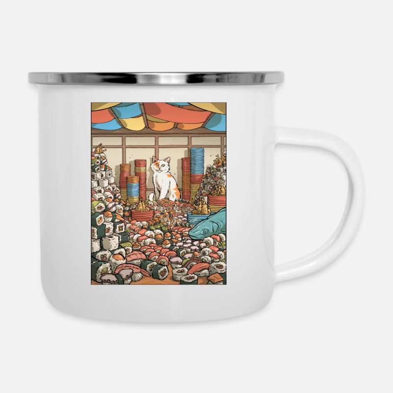 Sushi Love - Tasse émaillée - blanc