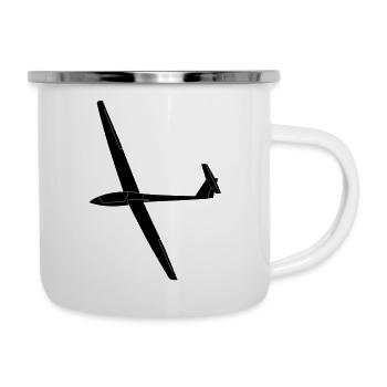 Ls 4 Segelflugzeug - Emaille-Tasse - Weiß - Rechts