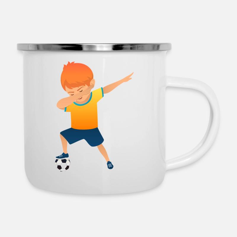 Soccer Boy Dab Dance - Tasse émaillée - blanc