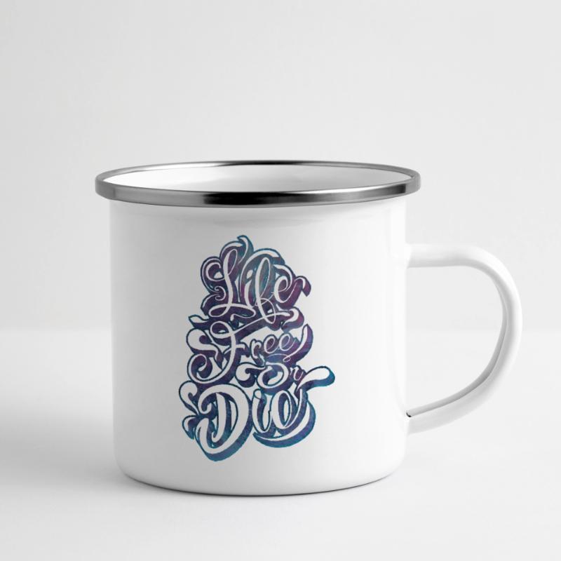 frei leben oder sterben Emaille-Tasse