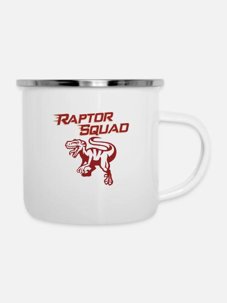 Raptor-Trupp - Emaille-Tasse - Weiß