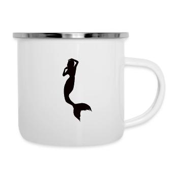 Sirène Silhouette Des créatures fabuleuses Histoire - Tasse émaillée - blanc - Droite