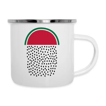 Watermelon Rain - Emaille-Tasse - Weiß - Rechts