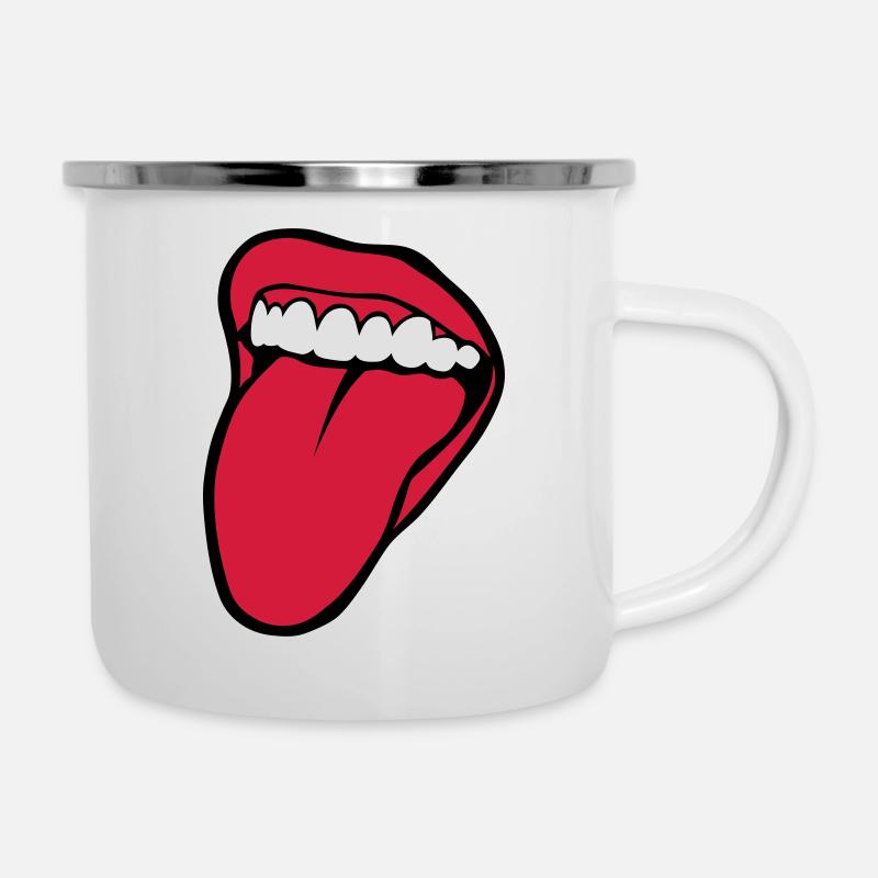 bouche tire langue 2601 - Tasse émaillée - blanc