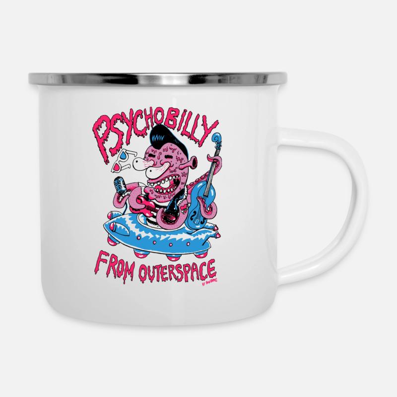 psychobilly from outerspace - Emaille-Tasse - Weiß