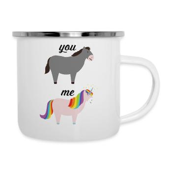 You VS Me (Donkey / Unicorn) - Tasse émaillée - blanc - Droite